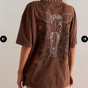 NWT sold out Denim and Bone FP Embroidered T